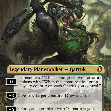 Garruk, Cursed Huntsman (Borderless) [Bloomburrow Commander]