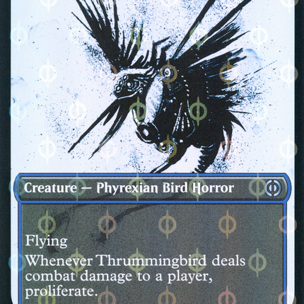 Thrummingbird (Showcase) [Phyrexia: All Will Be One] Step-and-Compleat Foil