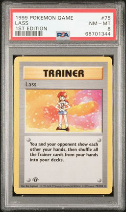 1999 Pokemon Game Lass #75 1st Edition PSA NM-MT 8