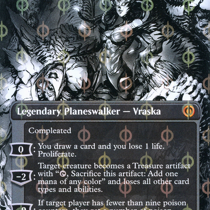 Vraska, Betrayal's Sting (Showcase) (Borderless) [Phyrexia: All Will Be One] Step-and-Compleat Foil