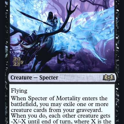 Specter of Mortality [Wilds of Eldraine Promos] Prerelease Foil