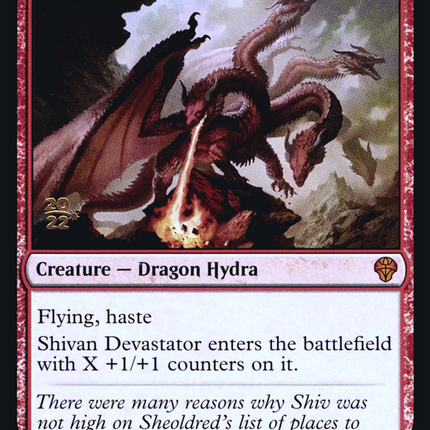 Shivan Devastator [Dominaria United Promos] Prerelease Foil