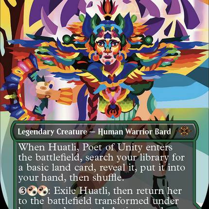 Huatli, Poet of Unity // Roar of the Fifth People (Borderless) [The Lost Caverns of Ixalan]