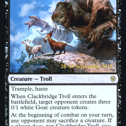 Clackbridge Troll [Throne of Eldraine Promos] Prerelease Foil