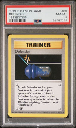 1999 Pokemon Game Defender #80 1st Edition PSA NM-MT 8