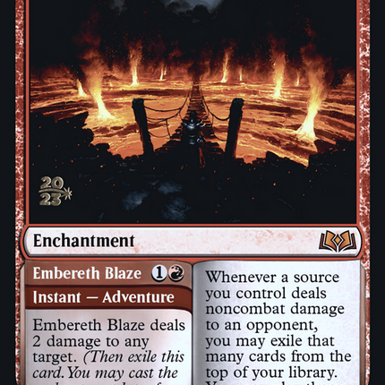 Virtue of Courage // Embereth Blaze [Wilds of Eldraine Promos] Prerelease Foil