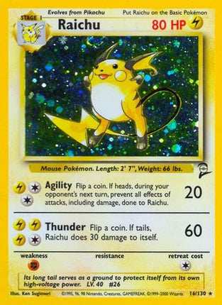 Raichu - 16/130 [Base Set 2] Holofoil