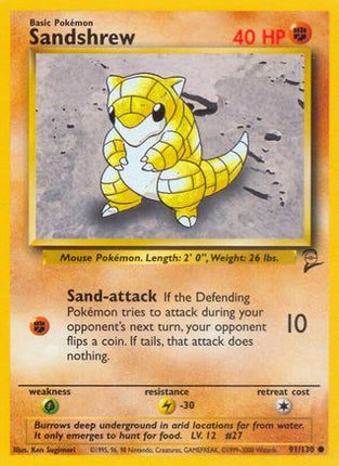 Sandshrew - 91/130 [Base Set 2]