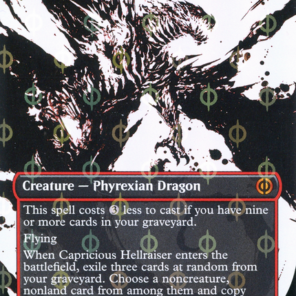 Capricious Hellraiser (Showcase) (Borderless) [Phyrexia: All Will Be One] Step-and-Compleat Foil
