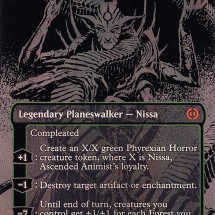Nissa, Ascended Animist (Borderless) [Phyrexia: All Will Be One] Oil Slick Raised Foil