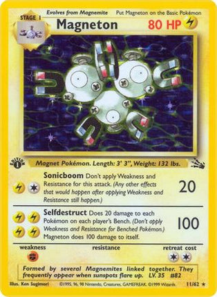 Magneton (11) - 11/62 [Fossil] 1st Edition Holofoil