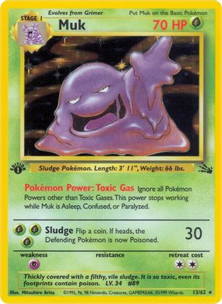 Muk (13) - 13/62 [Fossil] 1st Edition Holofoil
