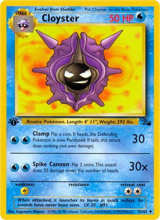 Cloyster - 32/62 [Fossil] 1st Edition