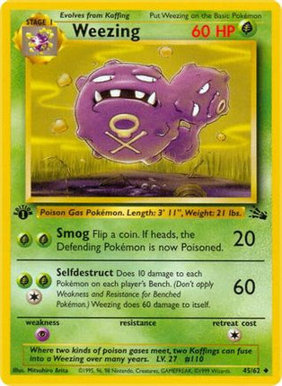 Weezing - 45/62 [Fossil] 1st Edition