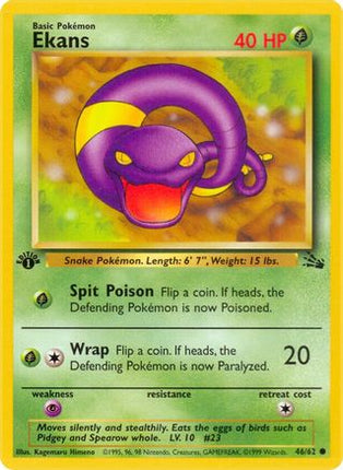 Ekans - 46/62 [Fossil] 1st Edition