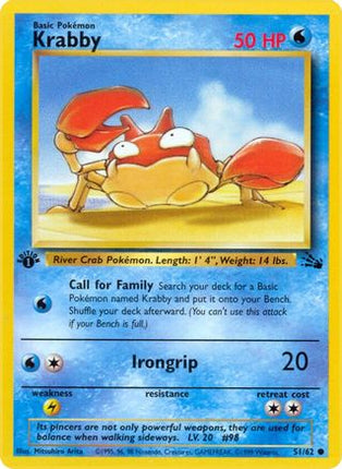 Krabby - 51/62 [Fossil] 1st Edition