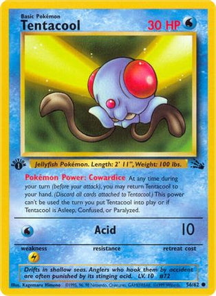 Tentacool - 56/62 [Fossil] 1st Edition