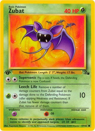 Zubat - 57/62 [Fossil] 1st Edition