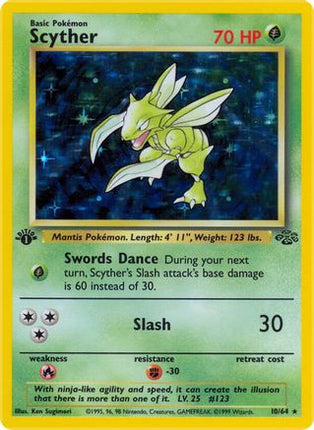 Scyther - 10/64 [Jungle] 1st Edition Holofoil