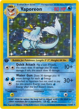 Vaporeon - 12/64 [Jungle] 1st Edition Holofoil