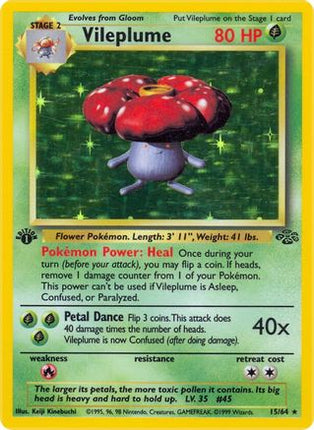 Vileplume - 15/64 [Jungle] 1st Edition Holofoil