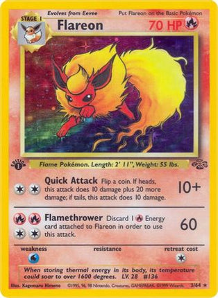 Flareon - 3/64 [Jungle] 1st Edition Holofoil