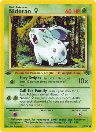 Nidoran F - 57/64 [Jungle] 1st Edition