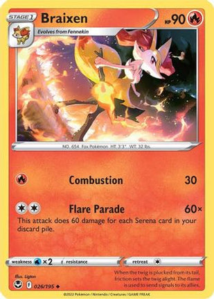 Braixen - 26/null [SWSH12: Silver Tempest] Reverse Holofoil