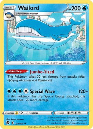 Wailord - 38/null [SWSH12: Silver Tempest]
