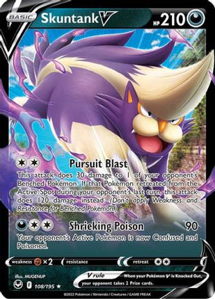 Skuntank V - 108/null [SWSH12: Silver Tempest] Holofoil