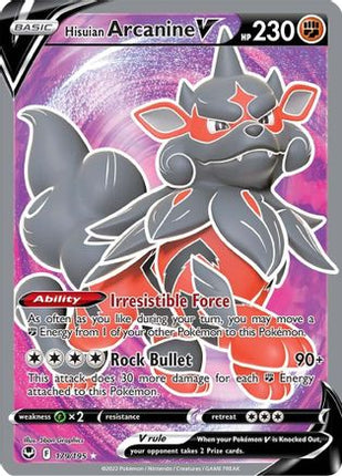 Hisuian Arcanine V (Full Art) - 179/null [SWSH12: Silver Tempest] Holofoil