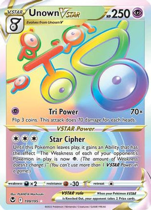Unown VSTAR (Secret) - 199/null [SWSH12: Silver Tempest] Holofoil
