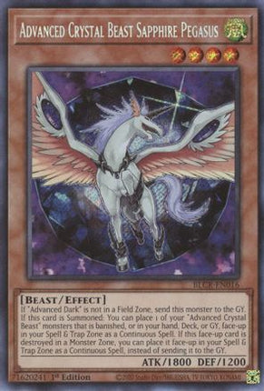 Advanced Crystal Beast Sapphire Pegasus (Secret Rare) [BLCR-EN016] 1st Edition