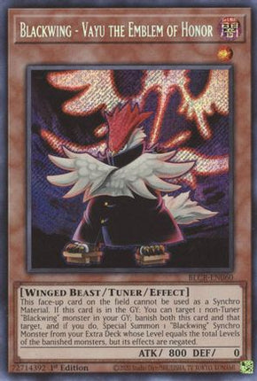 Blackwing - Vayu the Emblem of Honor (Secret Rare) [BLCR-EN060] 1st Edition