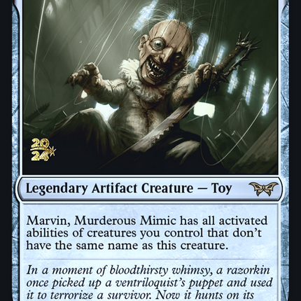 Marvin, Murderous Mimic [Duskmourn: House of Horror Promos] Prerelease Foil