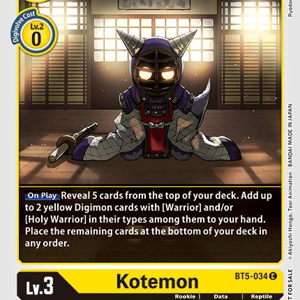 Kotemon [BT5-034] (Tamer Party Vol. 5) [Battle of Omni Promos]