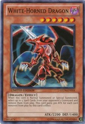 White-Horned Dragon (Common / Short Print) [GLD4-EN014] Gold Series 4: Pyramids Edition Limited