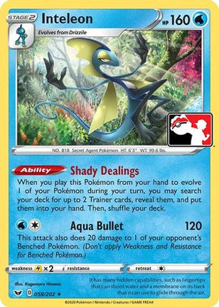 Inteleon 058- Prize Pack Series Cards Holofoil