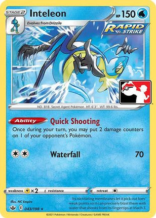 Inteleon 43- Prize Pack Series Cards Holofoil
