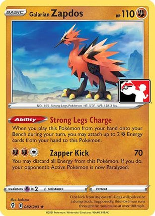 Galarian Zapdos 82- Prize Pack Series Cards