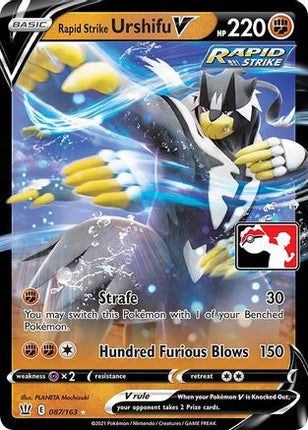 Rapid Strike Urshifu V 87- Prize Pack Series Cards Holofoil