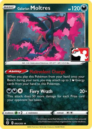 Galarian Moltres 93- Prize Pack Series Cards