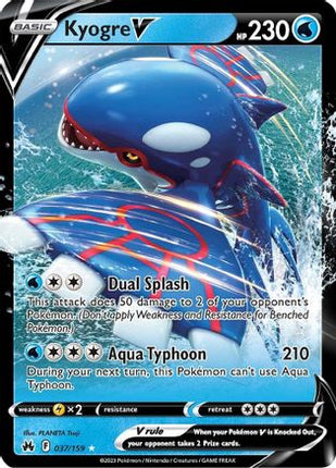 Kyogre V - 37/null [Crown Zenith] Holofoil