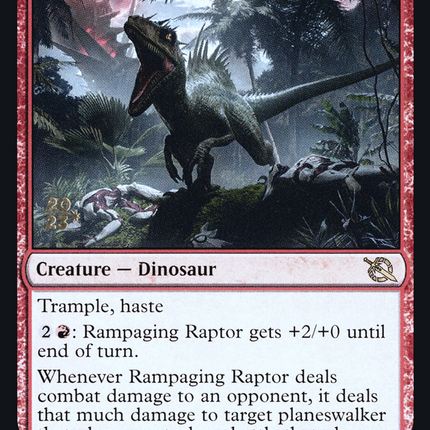 Rampaging Raptor [March of the Machine Promos] Prerelease Foil