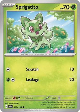 Sprigatito - 013/198 (Mirage Holo) [Miscellaneous Cards & Products] Holofoil