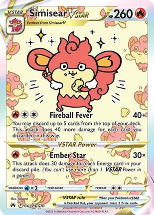 Simisear VSTAR - GG37/null [Crown Zenith: Galarian Gallery] Holofoil