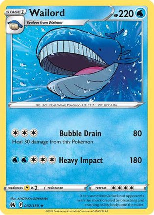 Wailord - 32/null [Crown Zenith] Reverse Holofoil