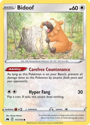 Bidoof - 111/null [Crown Zenith] Reverse Holofoil