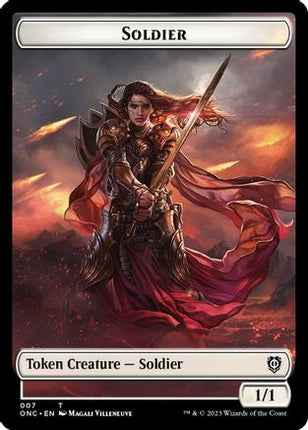 Soldier (007) // Angel (002) Double-sided Token [Commander: Phyrexia: All Will Be One]