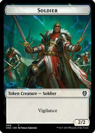 Soldier (008) // Angel (003) Double-Sided Token [Commander: Phyrexia: All Will Be One]